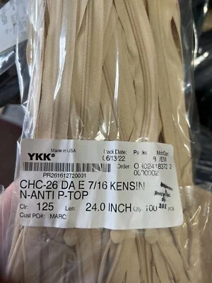 YKK #3 Invisible Nylon Coil Non-Separating (Close End) Zipper 24" In Length - Image 1 of 4