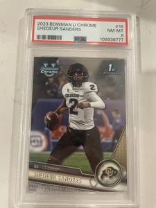 2023 Bowman U Chrome SHEDEUR SANDERS 1st Bowman #16 PSA 8 RC ROOKIE COLORADO - Picture 1 of 2
