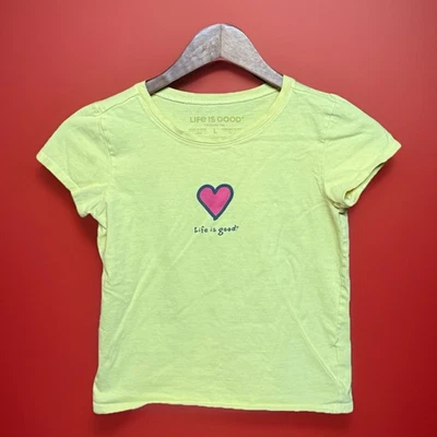 Camisa Life is Good Juvenil Talla Grande Amarilla Manga Corta Camiseta Niñas Foto 1 de 4
