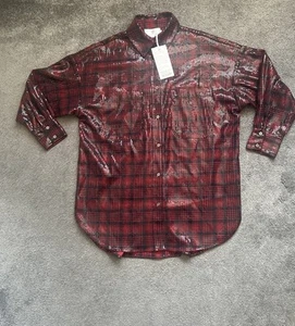 Forever Unique Black/red Check Sequin Shirt/jacket Size Uk 10 Brand New - Picture 1 of 6