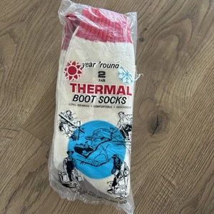 Herren Vintage 2 Paar Thermo Stiefel Socke isoliert schwer Made in USA Größe 11-11,5 - Bild 1 von 6