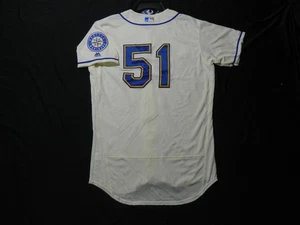 Authentic Ichiro Suzuki Seattle Mariners Alternate Ivory Jersey 48 w/Patch - Picture 1 of 2