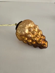 Vintage Kugel Midwest Gold Traube Cluster schweres Glas Weihnachtsschmuck - Bild 1 von 7