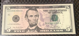 2006 Five Dollar Bill A1 Federal Reserve Note Uncirculated LOOK - Picture 1 of 3