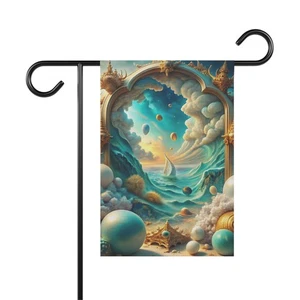 Surreal Ocean Dream Garden Flag Double-Sided Fantasy Seascape Porch Flag - Picture 1 of 5
