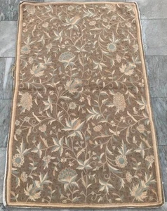 3x5 ft Vintage Handwoven French Aubusson Rug Needle Point Living Room Wool Rug - Picture 1 of 11