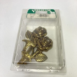 De Colección Nuevo de Lote Antiguo Versalles Par Rosa Cortina Soportes Ganchos Latón Floral Ornamentado - Imagen 1 de 4