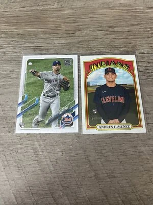 Andres Gimenez Topps Rookie Card Lot x2. Series 1. Heritage. Guardians Star - Image 1 of 2