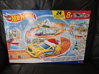 Hot Wheels: Advent Christmas Calendar 2024 Includes 8x Cars & Playmat & More NEW - Image 1 of 2