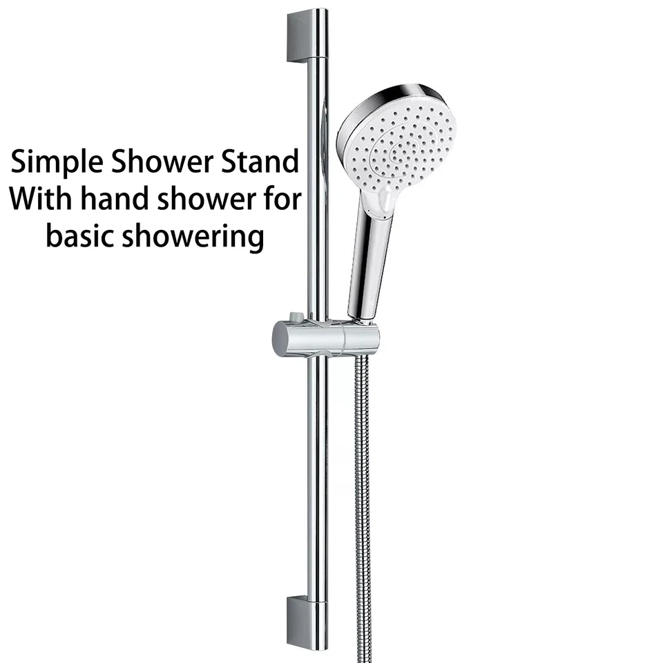 Badezimmer Brausegarnitur Duschkopf mit Schiebestange Chrom Duschkopf - Bild 1 von 4