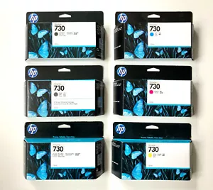 6x Original Ink HP Designjet T1600 T1700 T2600 Dr / No. 730 P2V67A -P2V62A Set - Zdjęcie 1 z 1