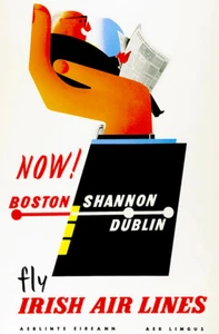 Aer Lingus - Fly Irish Air Lines - 1958 - Poster da viaggio - Foto 1 di 1