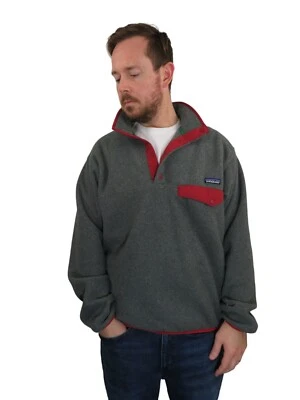 Vintage Patagonia Baggy Synchilla Snap-T Pullover Fleece Jacket Mens Medium Gray - Image 1 of 4