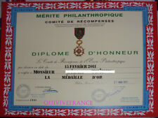 DIPL004 - DIPLOME D'HONNEUR MERITE PHILANTHROPIQUE