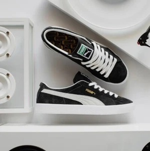 Puma Suede Vintage Black Light Grey White 374921-05 Men's 9-13 Lifestyle Classic - Picture 1 of 7