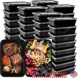 50 Pack Meal Prep Containers Microwavable Reusable Leakproof Plastic Lunch Boxes - Picture 1 of 9