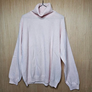 Woolovers Pink Sweater Womens Large 100% Wool Turtleneck Oversized Chunky Knit - Picture 1 of 11