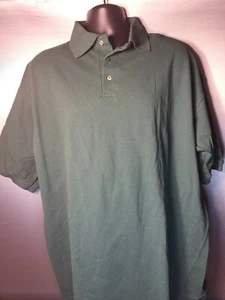 Vintage Polo Shirt Plain Green 2XL Cotton Deluxe - Made in USA - Picture 1 of 6