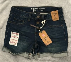 Nuevo con etiquetas Pantalones Cortos de Jean Hippie Niña Midi Tiro Regular Azul Juvenil Talla 10 - Imagen 1 de 6
