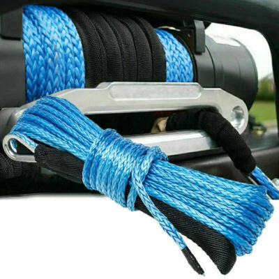 1/4"x50' 10000LBS Synthetic Winch Rope Line Recovery Cable 4WD ATV UTV w/Sheath# - Image 1 of 4