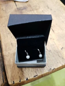 Schöne klassische 925 Sterling Silber Perlen Ohrhänger/Hänger Ohrringe Neu - Bild 1 von 5