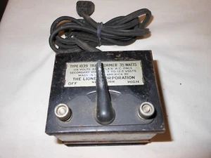 Vintage Lionel Typ 1039 35 Watt Trafo 7 - 12,5 variabel AC geprüft - Bild 1 von 2
