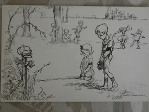 Carte postale orphelinat des armees 2 enfants devant une tombe - Picture 1 of 1