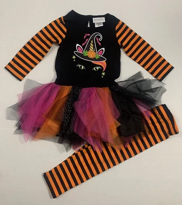 Эмили Роуз новый с Ярлыками девочек 3T Хэллоуин единорог бутик платье леггинсы наряд костюм - Изображение 1 из 4