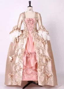Costume Francaise XVIII secolo rievocazione stile Maria Antonietta abito rosa - Foto 1 di 10