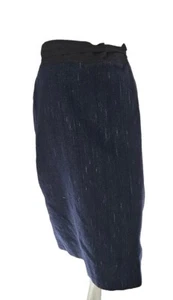2635 Kenzo Jap Mujer Vintage Años 70 Años 80 Lana Azul Falda Lápiz 40 - Imagen 1 de 8