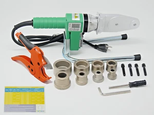 110V - Utensile per saldatura a fusione tubi HDPE con custodia e prese IPS da 1/2, 3/4, 1 e 1-1/4" - Foto 1 di 12