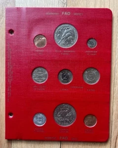 FAO PAGE WITH 9 COINS #2 PAGE - INDONESIA 10 RUPIAH 1971, BARBADOS 10DOLLAR 1970 - Picture 1 of 2