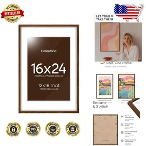 Sophisticated 16x24 Modern Poster Frame with Glass - Ideal for Artwork Display - Picture 1 of 11