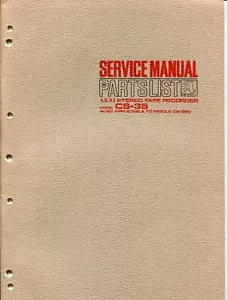 Vintage Akai Model CS-35 Stereo Tape Recorder Service Manual & Parts List - Picture 1 of 5