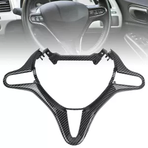 Carbon Fiber Steering Wheel Cover Panel Trim For Honda Civic 2006-2011 2007 2008 - Picture 1 of 10