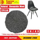 2X/4X Genuine Sheepskin Lambskin Seat Chair Cover Mat Pad Cushion Fur Wool 34Cm