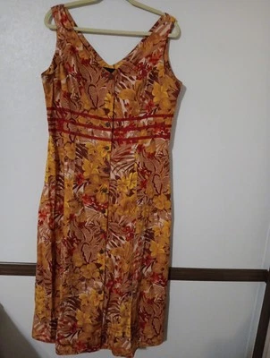 Vestido Scarlett Botón Frontal Para Mujer Talla 16 Sin Mangas Floral Maxi Cinta... Foto 1 de 4