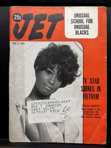 Jet Magazine Feb 5, 1970 Teresa Graves Cover/POOR CONDITION, Moisture Damage - Picture 1 of 3