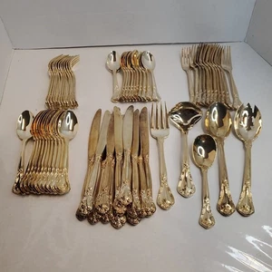Vintage Godinger Großmeister vergoldetes Besteck Service 65-teiliges Set für 12 sehr guter Zustand - Bild 1 von 9