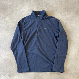 Nike 1/4 Zip Fleece Herren Large Y2K Pullover Therma Fit Jacke, Navy Blau - Bild 1 von 8