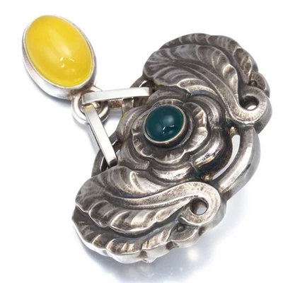 Broche Georg Jensen Agate Heritage 2008 plata 92548,8 x 39,4 mm 13,5 g accesorio Foto 1 de 4