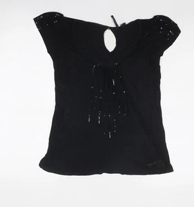 Fenchurch Womens Black Viscose Blend T-Shirt Size S - Picture 1 of 10