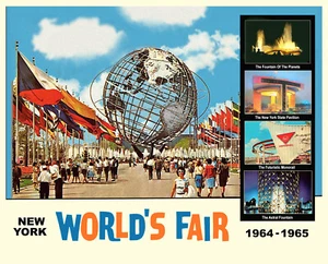 New York WELTAUSSTELLUNG 1964 - 65 • SELTENES klassisches Poster und Rarität Souvenirartikel • - Bild 1 von 7