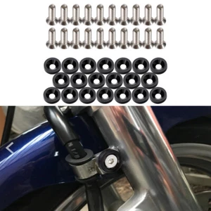 Kit de tornillos de 20 piezas de aluminio negro para guardabarros parachoques arandela perno bahía de motor M6 JDM  - Imagen 1 de 3