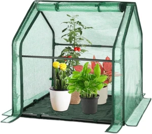 Portable Mini Greenhouse Small Green House with Waterproof Pad 36X18X33 Inch Pla - Picture 1 of 12