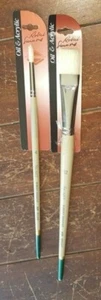 Robert Simmons SIGNET Oil & Acrylic: #4 ROUND & #12 BRIGHT Paint Brushes! - Picture 1 of 2