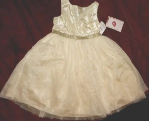 Dressy Dress Pale Yellow Sweet Heart Rose Wedding Party Girl size 6 New - Picture 1 of 6
