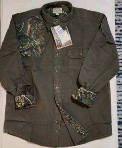 New CABELAS Sz M Seclusion 3D Button-up Olive Green Khaki Camo L/S Hunting Shirt - Picture 1 of 15