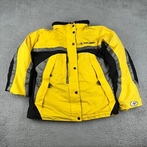Pure Polaris Jacket Youth Medium Yellow Thermolite Snowmobile Coat Lined Ski - Picture 1 of 22