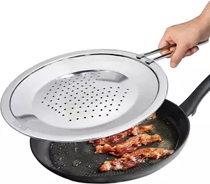 Stainless Steel Splatter Screen 12.6" Hot Grease Splatter Screen Frying Pan Oil - Picture 1 of 9